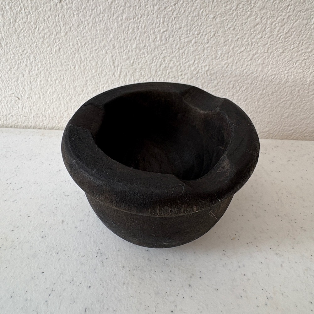 Lobeco Handcrafted Wood Ashtray Spain Dark‎ Brown Rustic Carved Decorative Bowl